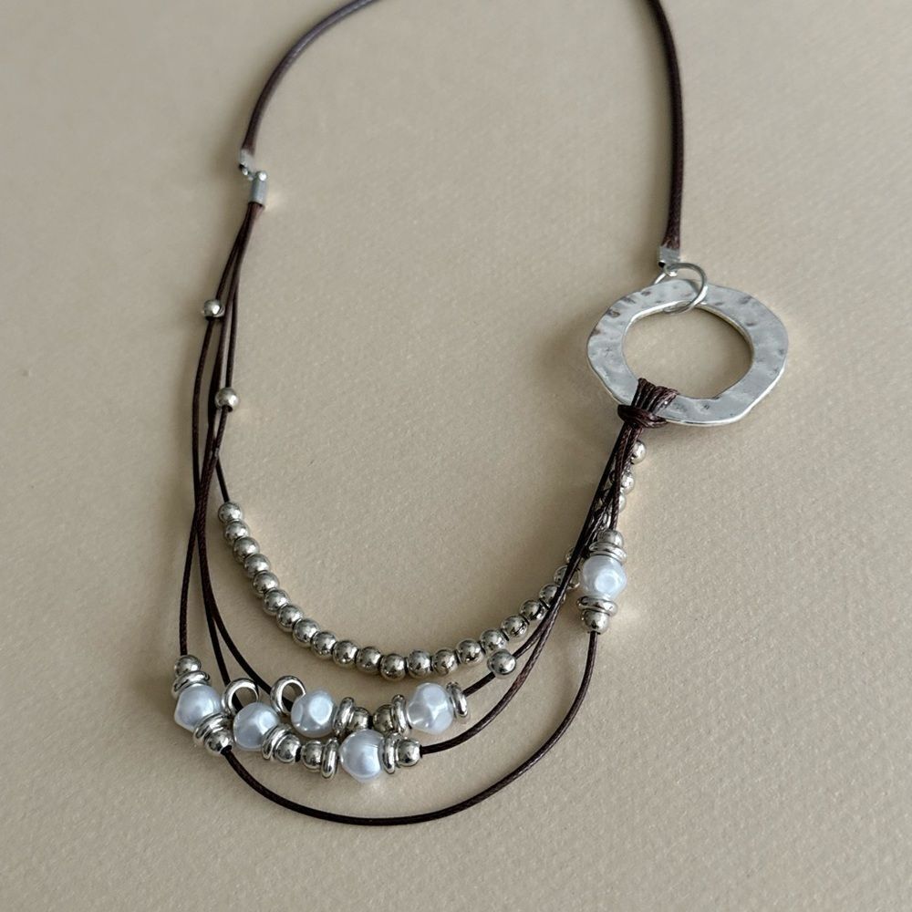 Boho Brown Necklace N1861 - Picture 3 of 4